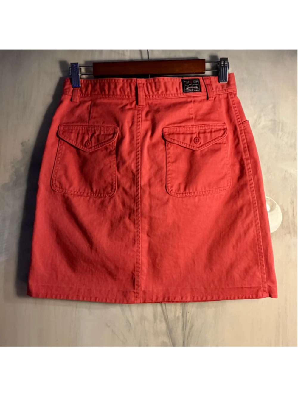 Women's Polo Ralph Lauren Coral Chino A-Line Mini Skirt Size Small